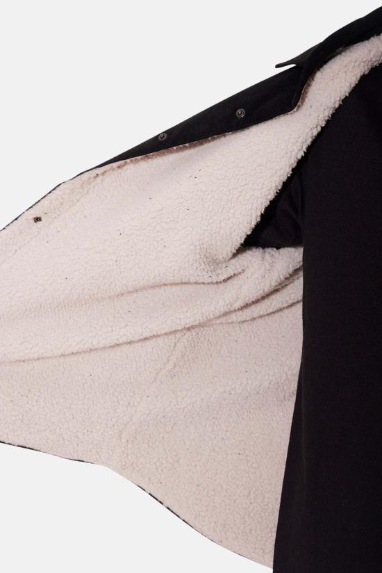  블루&크림 자켓 베스트 셰르파 오버셔츠 블랙/퓨어 화이트 - BLUE&CREAM