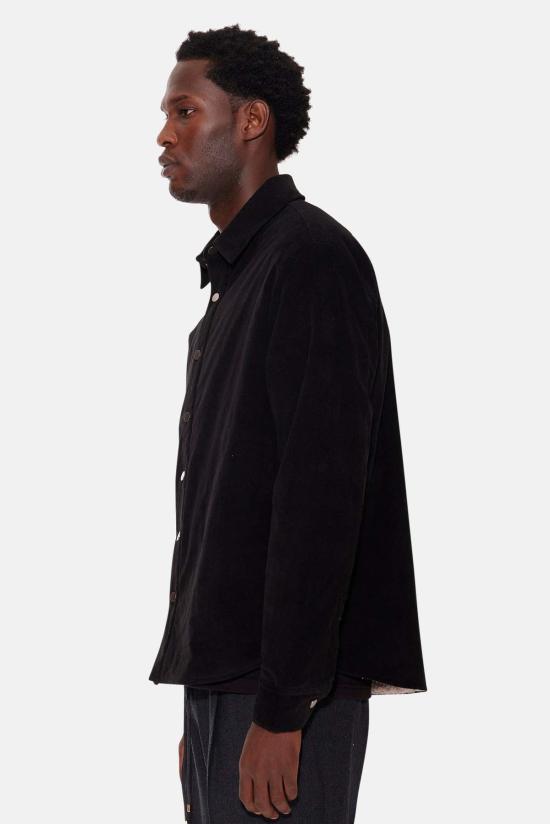  블루&크림 자켓 베스트 셰르파 오버셔츠 블랙/퓨어 화이트 - BLUE&CREAM