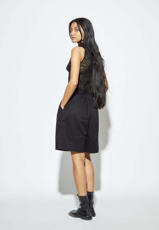  파이드 미 나우 민소매 티셔츠 Find Me Now 크레이프 메시 티 블랙 - FIND ME NOW