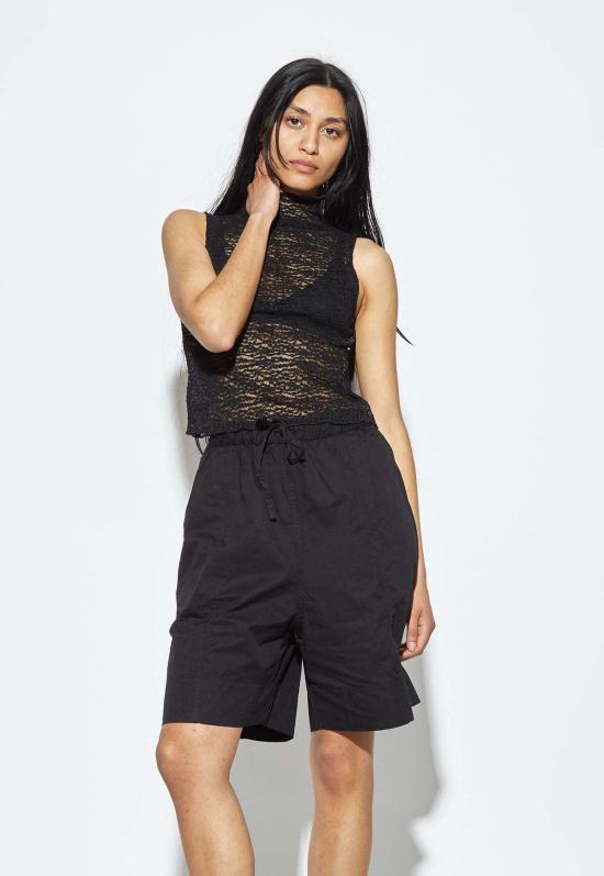  파이드 미 나우 민소매 티셔츠 Find Me Now 크레이프 메시 티 블랙 - FIND ME NOW