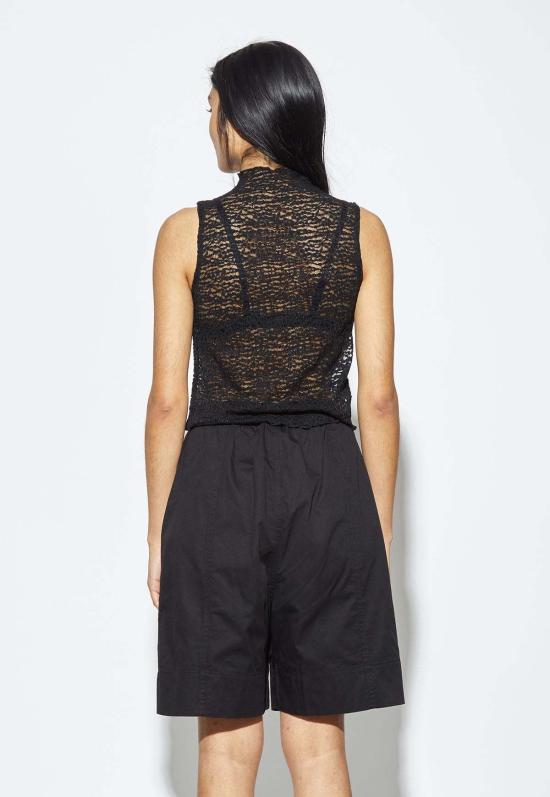  파이드 미 나우 민소매 티셔츠 Find Me Now 크레이프 메시 티 블랙 - FIND ME NOW