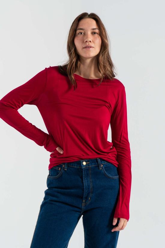  베이스레인지 민소매 티셔츠 롱슬리브 티셔츠 퓨시아