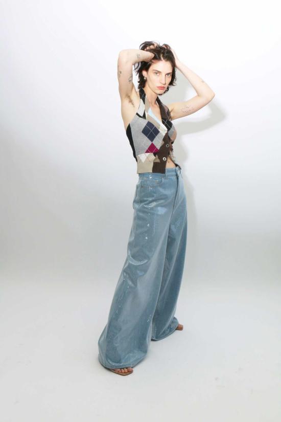  하이쿠레 데님 팬츠 샤이니 스카이 베사니 진 블루 - HAIKURE