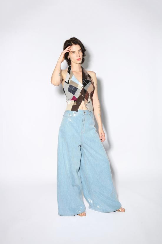  하이쿠레 데님 팬츠 샤이니 스카이 베사니 진 블루 - HAIKURE