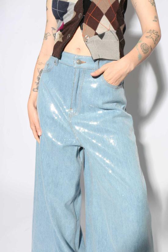  하이쿠레 데님 팬츠 샤이니 스카이 베사니 진 블루 - HAIKURE