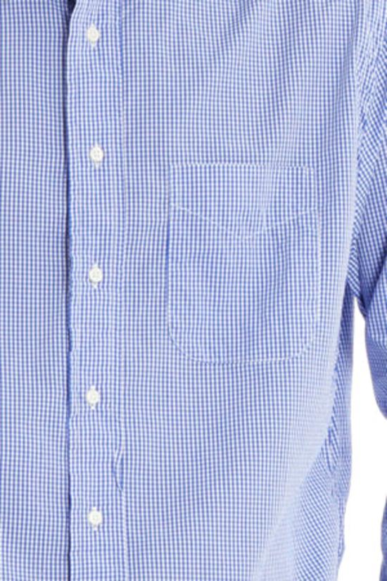  Blue&Cream 긴팔 셔츠 블루&크림 매크로 체크 깅엄 버튼 다운  블루 - BLUE&CREAM