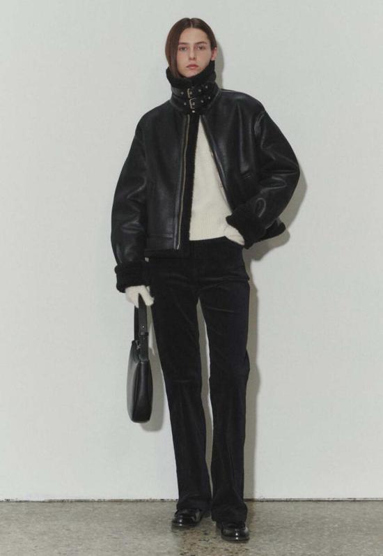  던스트 코트 Dunst 루즈핏 비건 셰어링 재킷 블랙