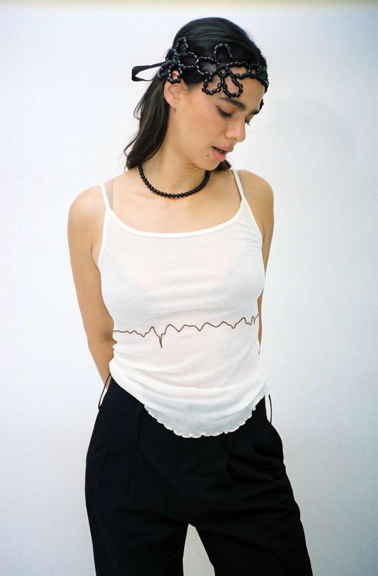  베이스레인지 민소매 티셔츠 타비 스타 탱크 - BASERANGE