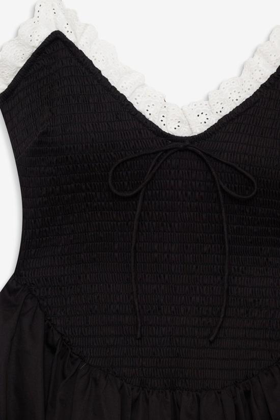  포러브앤레몬스 롱 원피스 For Love & Lemons Bethany 미디 드레스 블랙 - FOR LOVE & LEMONS