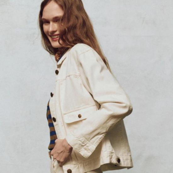  더 그레이트 데님 자켓 그레이트. 워크웨어 진 재킷 내추럴 헴프 - THE GREAT