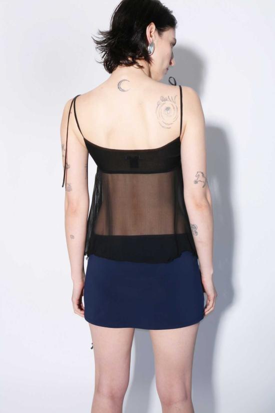  프리스카베라 캐미솔 러플 캐미탑 블랙 - PRISCAVERA