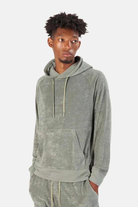  Blue&Cream 후드 티셔츠 블루&크림 풀 테리 풀오버 후드 카키 - BLUE&CREAM