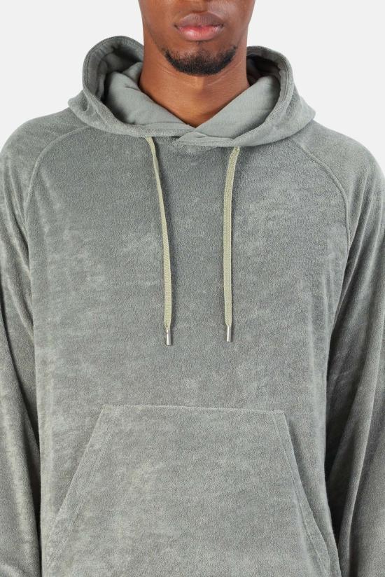  Blue&Cream 후드 티셔츠 블루&크림 풀 테리 풀오버 후드 카키 - BLUE&CREAM