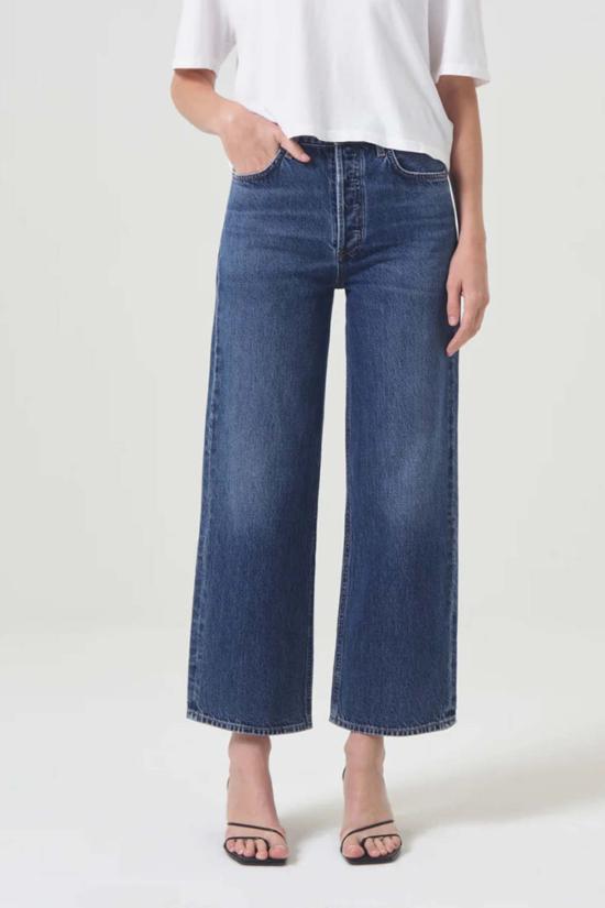  에이골디 데님 팬츠 아골드 렌 하이 라이즈 와이드 레그 컨트롤 - AGOLDE