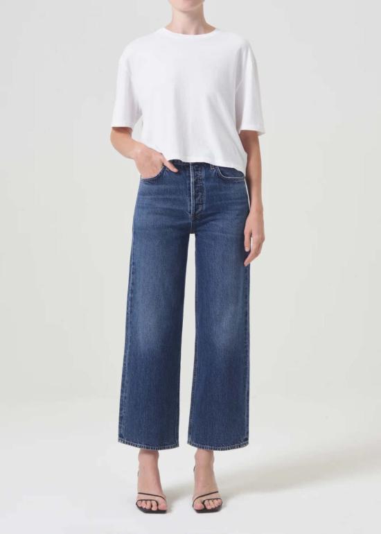  에이골디 데님 팬츠 아골드 렌 하이 라이즈 와이드 레그 컨트롤 - AGOLDE