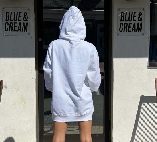  블루&크림 스웨터 블루앤크림 크레이그 아이스크림 후드티  화이트 - BLUE&CREAM