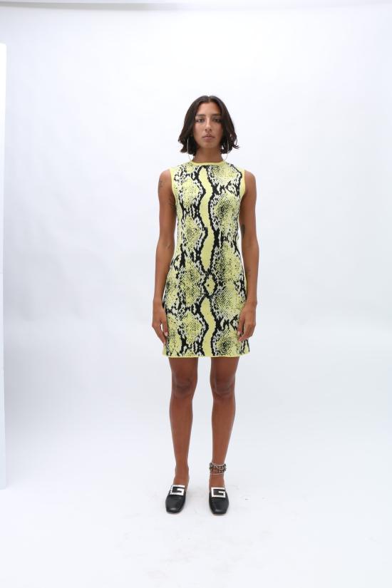  Mozhdeh Matin 숏 원피스 모즈데 마틴 스네이크 미니 드레스 파이썬 옐로우 - OTHER BRANDS