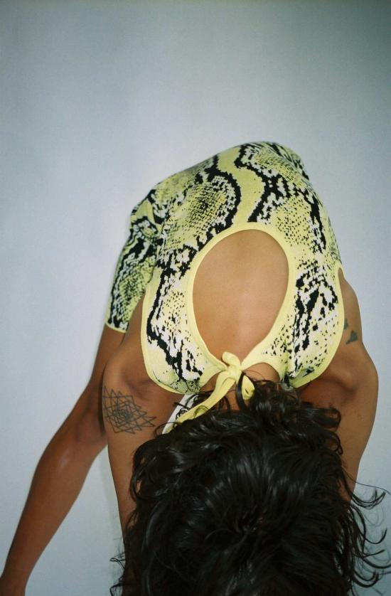  Mozhdeh Matin 숏 원피스 모즈데 마틴 스네이크 미니 드레스 파이썬 옐로우 - OTHER BRANDS