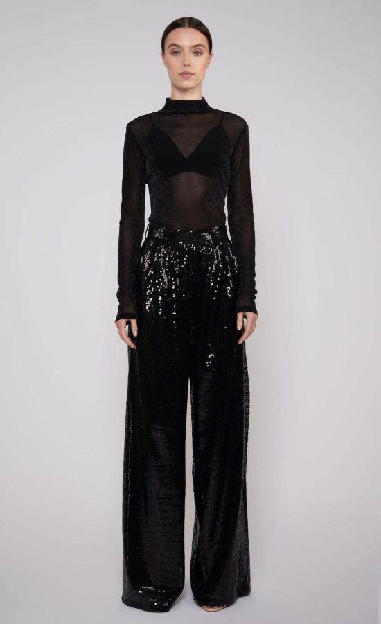  논살란트 레이블 스트레이트 팬츠 논샬런트 라벨 록샌 팬츠 블랙 - NONCHALANT LABEL