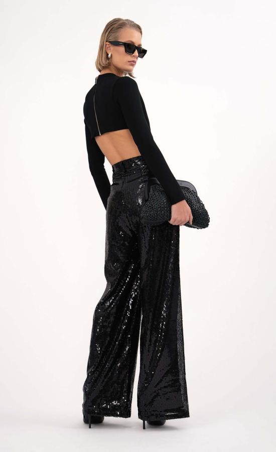  논살란트 레이블 스트레이트 팬츠 논샬런트 라벨 록샌 팬츠 블랙 - NONCHALANT LABEL