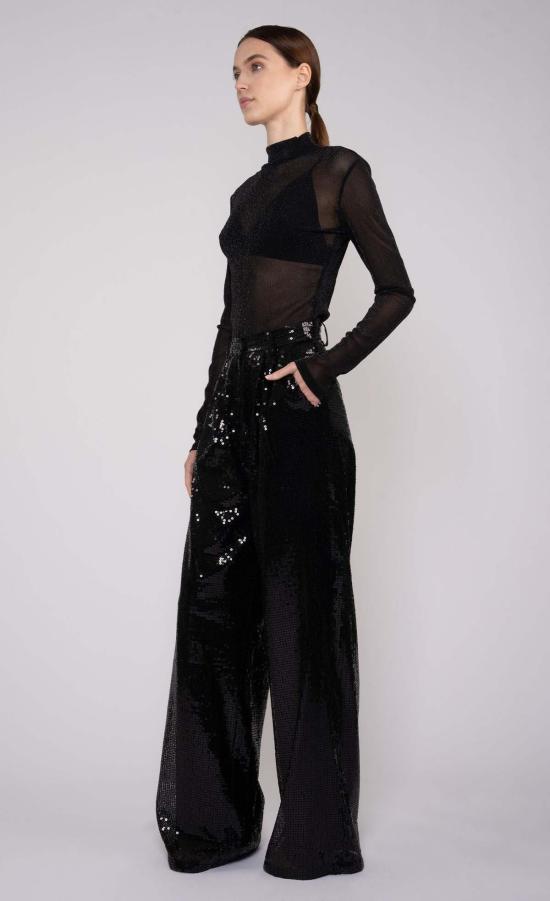  논살란트 레이블 스트레이트 팬츠 논샬런트 라벨 록샌 팬츠 블랙 - NONCHALANT LABEL