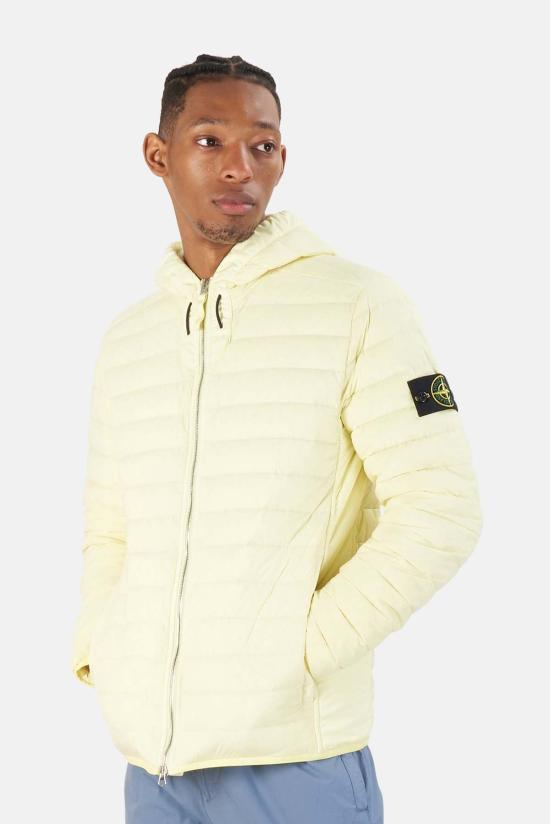  스톤 아일랜드 패딩 스톤아일랜드 룸 워븐 다운 재킷 레몬 - STONE ISLAND