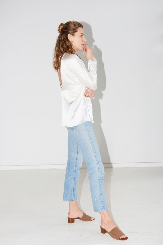  다두라 긴팔 티셔츠 다투라 에스더 탑 아이보리 - DATURA