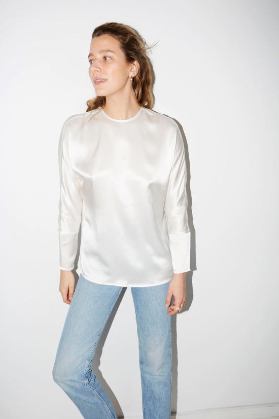  다두라 긴팔 티셔츠 다투라 에스더 탑 아이보리 - DATURA