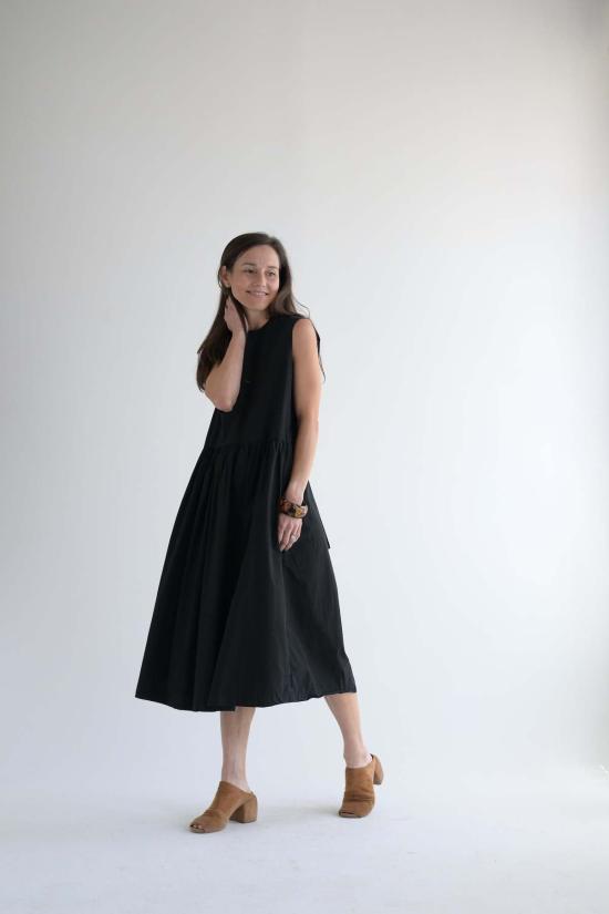  Fabiana Pigna 숏 원피스 파비아나 피냐 슬리브리스 개더드 드레스 블랙 - FABIANA PIGNA