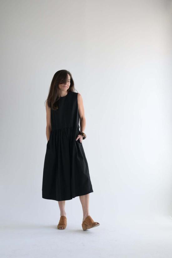  Fabiana Pigna 숏 원피스 파비아나 피냐 슬리브리스 개더드 드레스 블랙