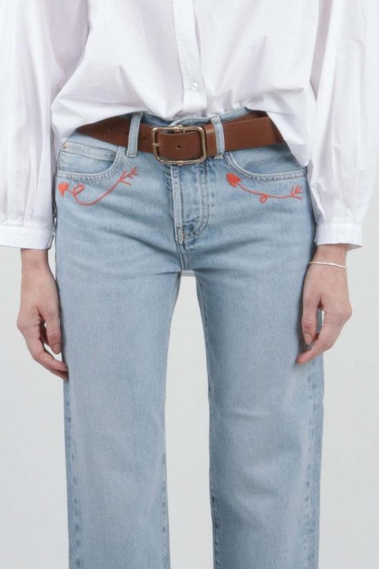  Massimo Palomba 데님 팬츠 벨트 진 Ebano