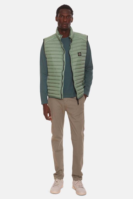  스톤 아일랜드 베스트 스톤아일랜드 립스톱 나일론 다운  세이지 - STONE ISLAND