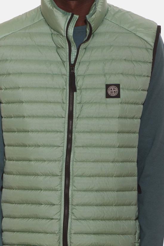  스톤 아일랜드 베스트 스톤아일랜드 립스톱 나일론 다운  세이지 - STONE ISLAND