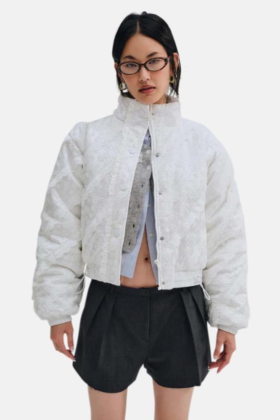  포러브앤레몬스 자켓 For Love & Lemons 슬론 아이릿 퍼퍼  화이트