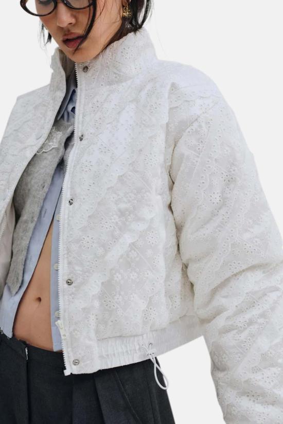  포러브앤레몬스 자켓 For Love & Lemons 슬론 아이릿 퍼퍼  화이트 - FOR LOVE & LEMONS