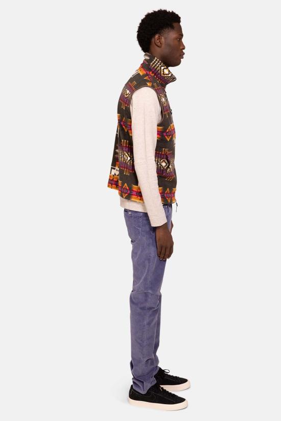  Blue&Cream 베스트 블루&크림 인카 폴라 플리스 조끼 브라운 콤보 - BLUE&CREAM