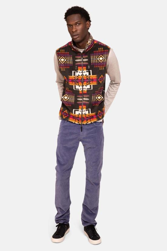  Blue&Cream 베스트 블루&크림 인카 폴라 플리스 조끼 브라운 콤보 - BLUE&CREAM