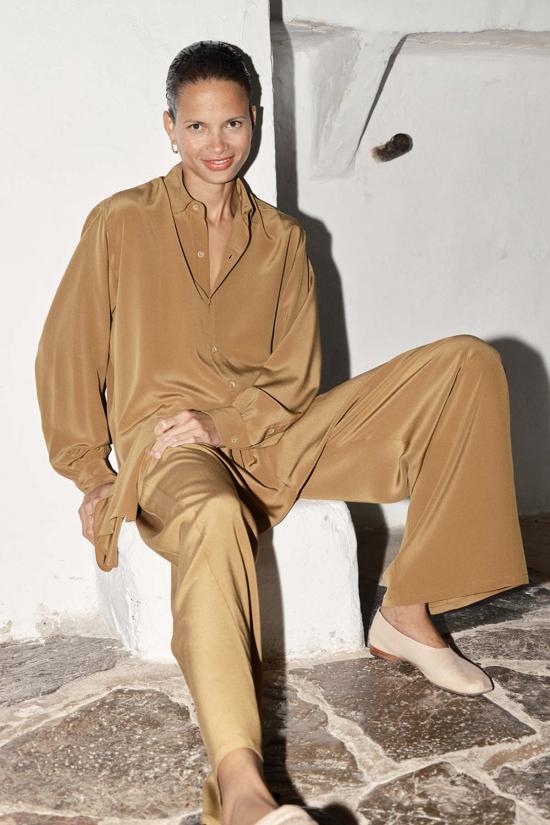  다두라 블라우스 다투라 실크 폴  탄 - DATURA