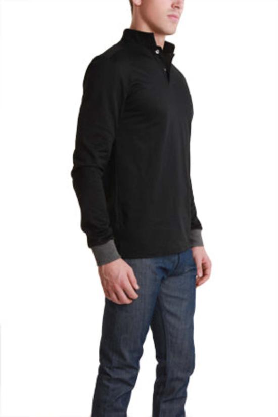  블루&크림 폴로 티셔츠 밀리터리 롱슬리브 팝 칼라 폴로 블랙 - BLUE&CREAM