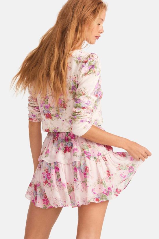  러브쉐이크팬시 숏 스커트 러브 쉑 팬시 러플 미니 스커트 쉬머링 스프링 - LOVESHACKFANCY