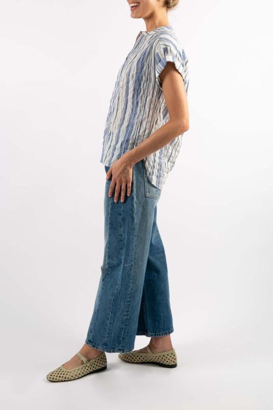  amannna 반팔 티셔츠 아마나 블레이크 티 화이트 스트라이프 - OTHER BRANDS