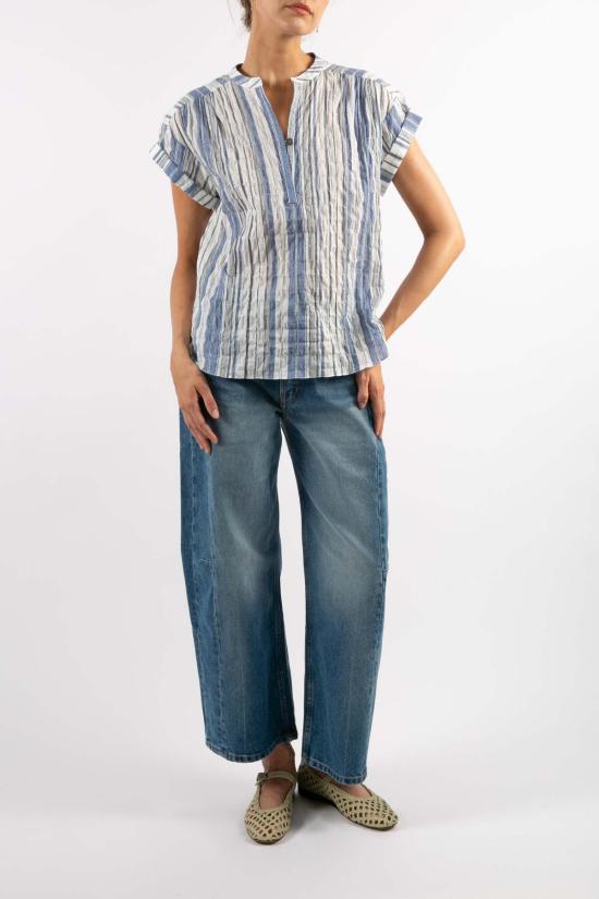  amannna 반팔 티셔츠 아마나 블레이크 티 화이트 스트라이프 - OTHER BRANDS