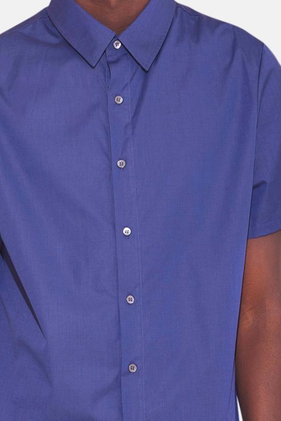  Blue&Cream 반팔 셔츠 블루&크림 팝린 반팔 버튼다운 네이비 마이크로 스트라이프 - BLUE&CREAM