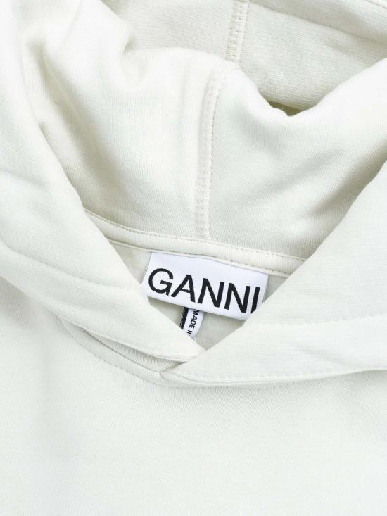  가니 후드 티셔츠 Ganni Isoli 오버사이즈 후디 백로 - GANNI