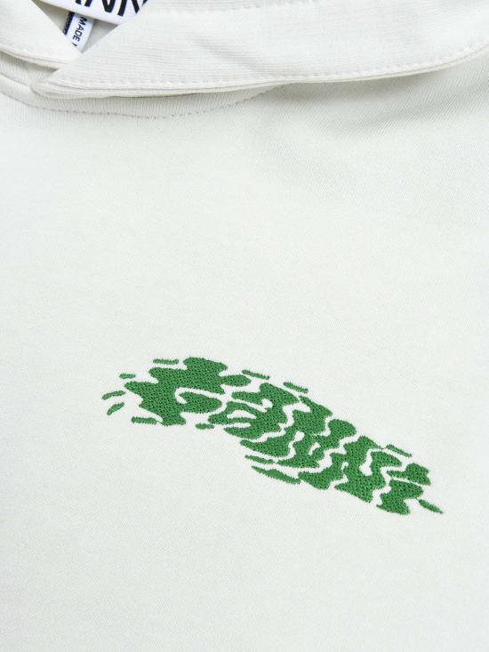  가니 후드 티셔츠 Ganni Isoli 오버사이즈 후디 백로 - GANNI