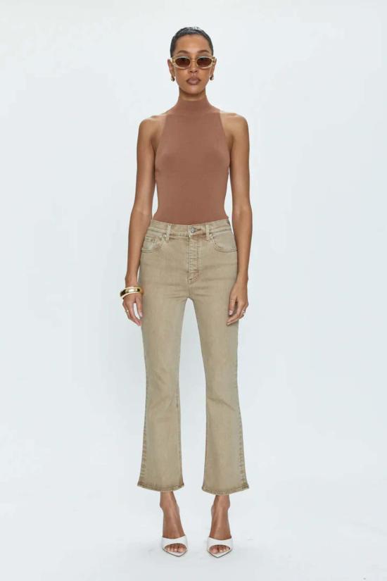  피스톨라 데님 팬츠 레논 하이라이즈 부츠 크롭 진 밍크 스노우 - PISTOLA