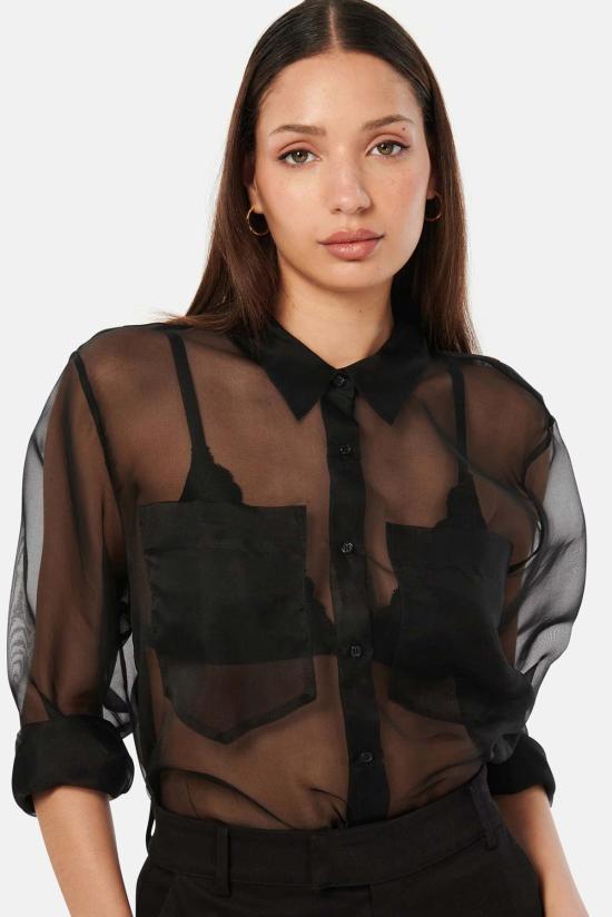  카미 뉴욕 블라우스 캐미 NYC 샘슨 쉬어 탑 블랙 - CAMI NYC