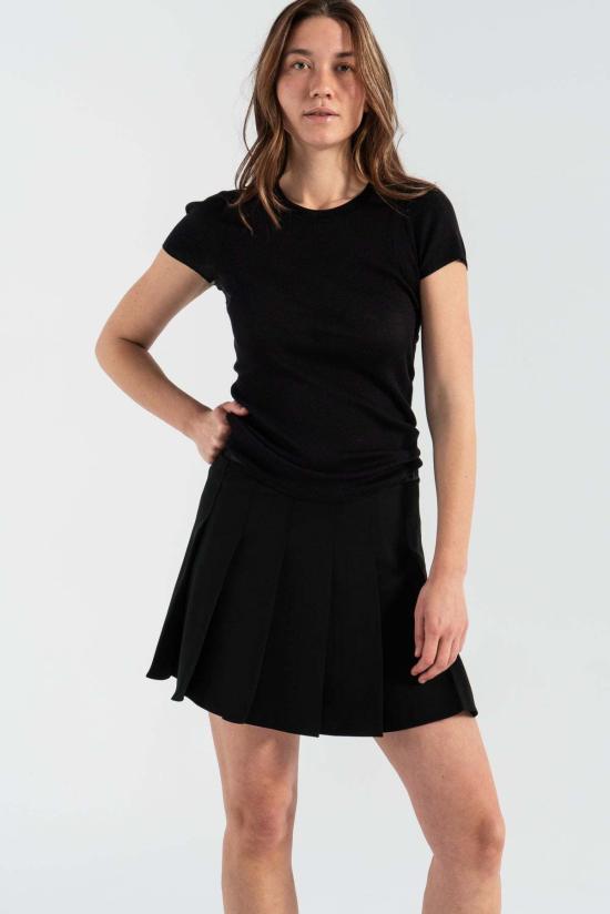  가니 숏 스커트 라이트 트윌 플리츠 미니 스커트 - GANNI