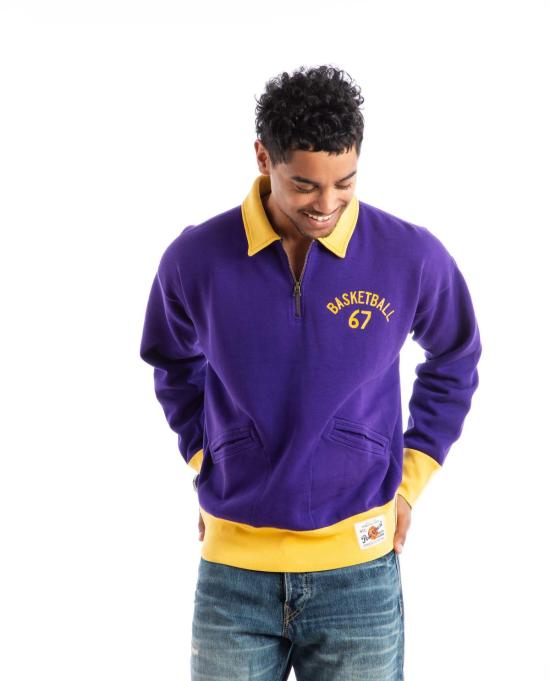  폴로 랄프로렌 긴팔 티셔츠 폴로 랄프 로렌 67 3/4 지퍼 플리스 탑 퍼플 - POLO RALPH LAUREN