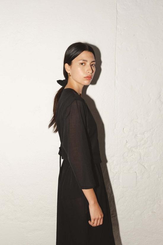  다두라 헤어 액세서리 다투라 바티스트 코튼 스크런치 블랙 - DATURA